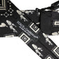 Black Patterned 100%Silk Adjustable Necktie Accessory Tie