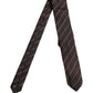 Burgundy Stripes Silk Adjustable Necktie Accessory Tie