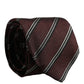 Burgundy Stripes Silk Adjustable Necktie Accessory Tie