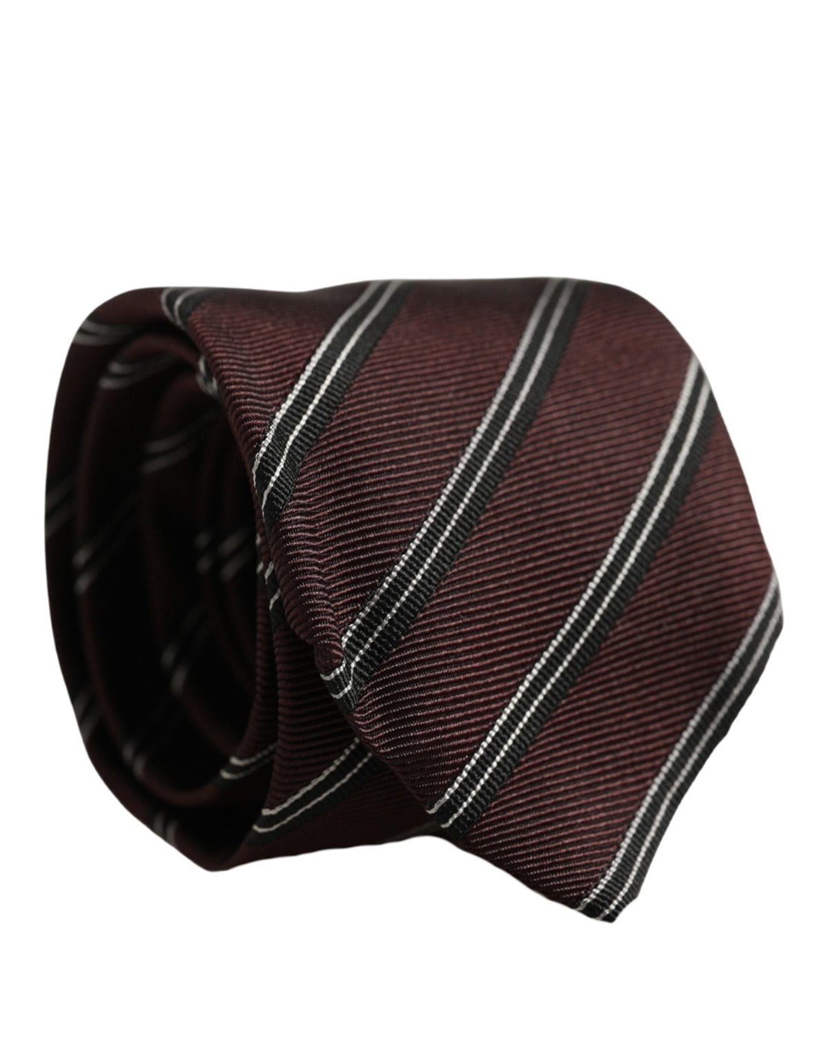 Burgundy Stripes Silk Adjustable Necktie Accessory Tie