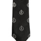 Black Crest Emblem Silk Adjustable Necktie Accessory Tie