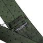 Men Dark Green Silk Polka Dot Adjustable Tied Necktie Tie