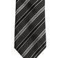 Black Gray Stripes Silk Adjustable Necktie Accessory Tie