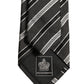 Black Gray Stripes Silk Adjustable Necktie Accessory Tie