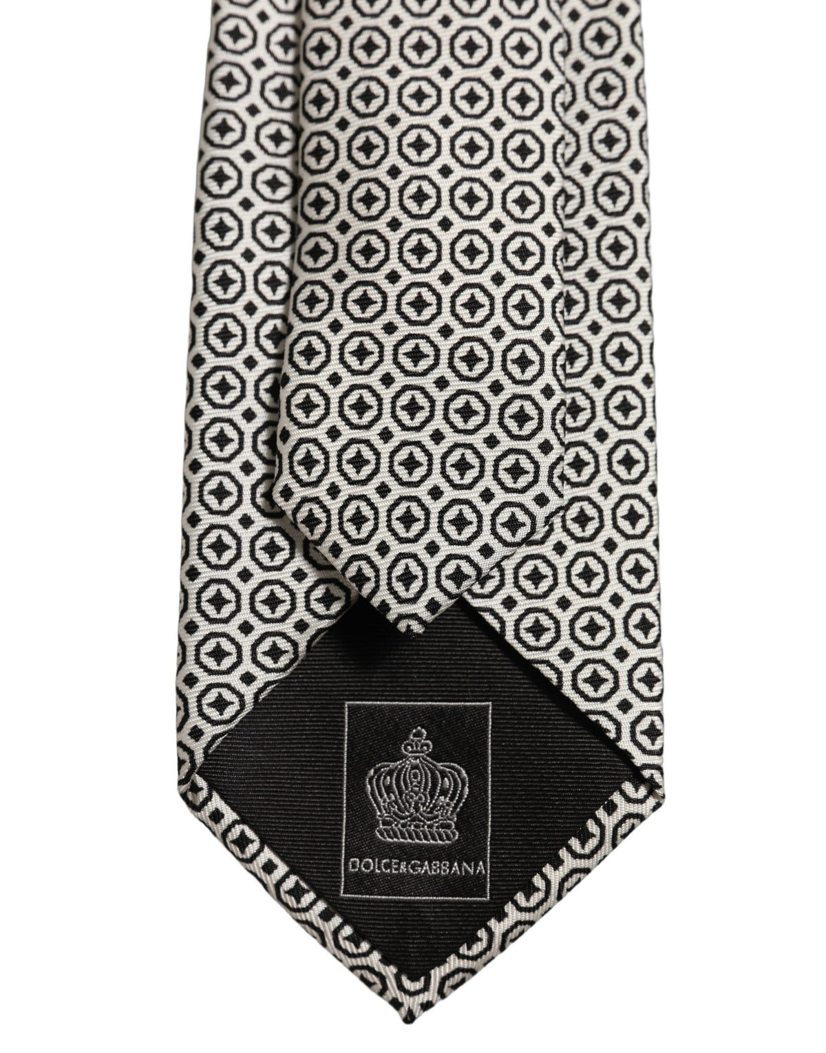 Black White Geometric Adjustable Necktie Accessory Tie