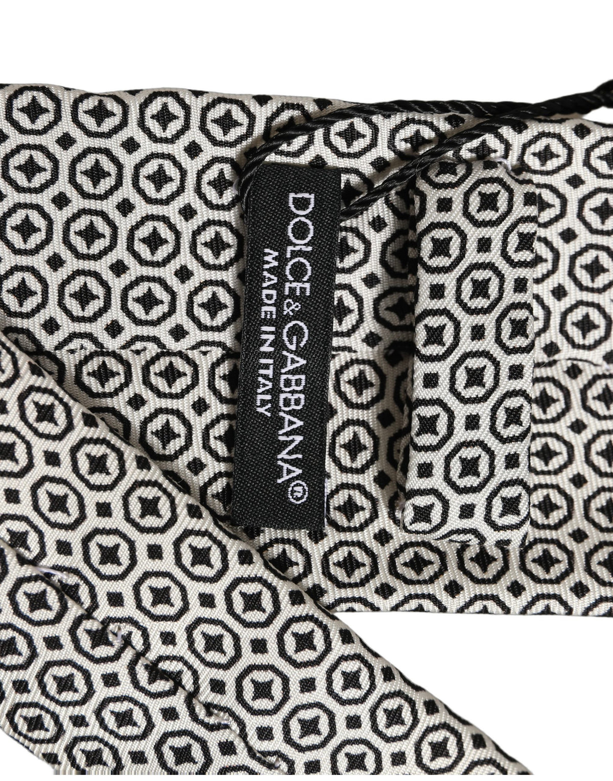Black White Geometric Adjustable Necktie Accessory Tie