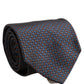 Dark Blue Geometric Silk Adjustable Necktie Accessory Tie