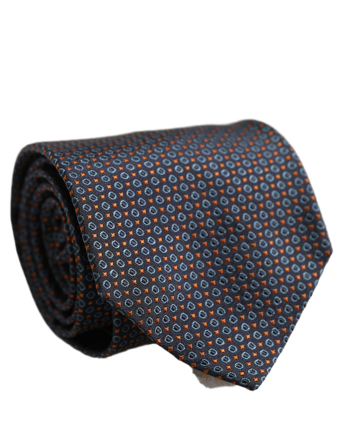 Dark Blue Geometric Silk Adjustable Necktie Accessory Tie