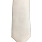 Cream Satin 100% Silk Adjustable Tied Men Necktie Tie