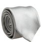 Gray Satin 100% Silk Adjustable Tied Men Necktie Tie