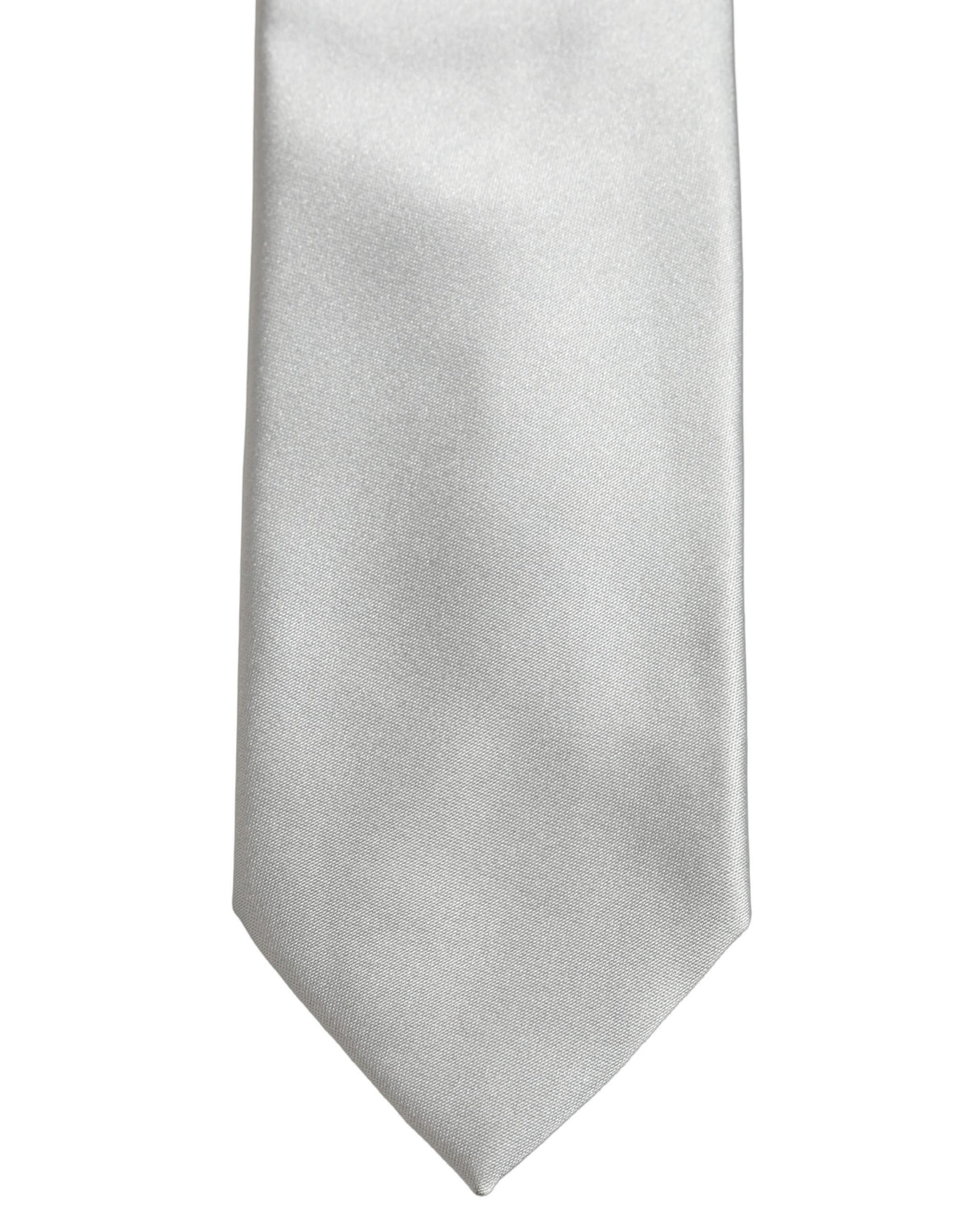 Gray Satin 100% Silk Adjustable Tied Men Necktie Tie