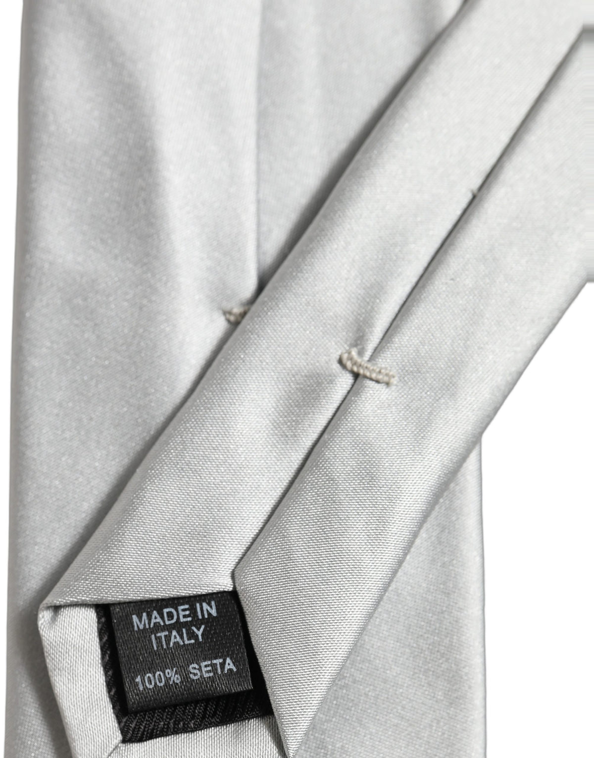 Gray Satin 100% Silk Adjustable Tied Men Necktie Tie