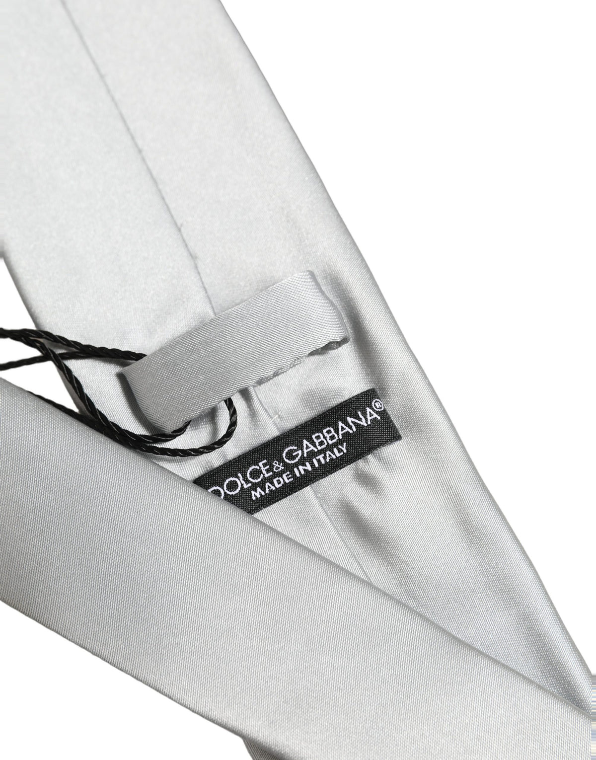 Gray Satin 100% Silk Adjustable Tied Men Necktie Tie