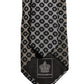 Black White Geometric Silk Adjustable Necktie Accessory Tie