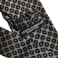 Black White Geometric Silk Adjustable Necktie Accessory Tie