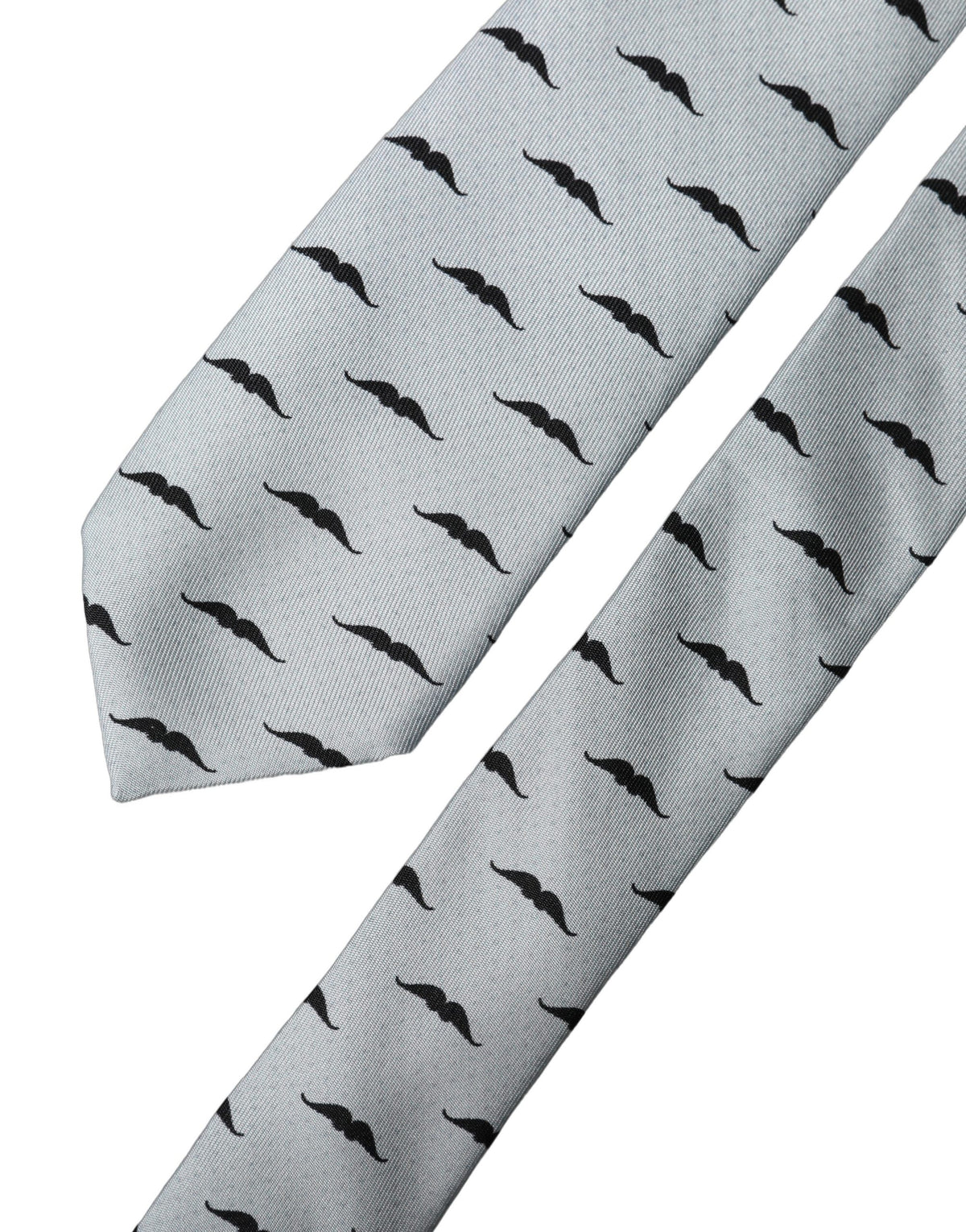 Light Gray Mustache Silk Adjustable Necktie Accessory