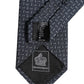 Dark Blue Silk Geometric Adjustable Tied Necktie Tie