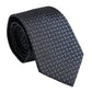 Dark Blue Silk Geometric Adjustable Tied Necktie Tie