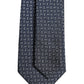 Dark Blue Silk Geometric Adjustable Tied Necktie Tie