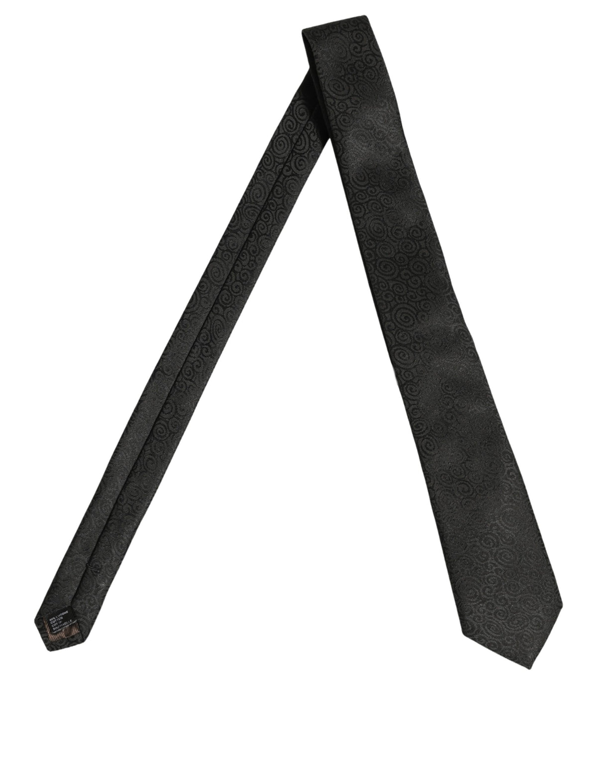 Black Swirl Pattern Silk Adjustable Necktie Accessory Tie
