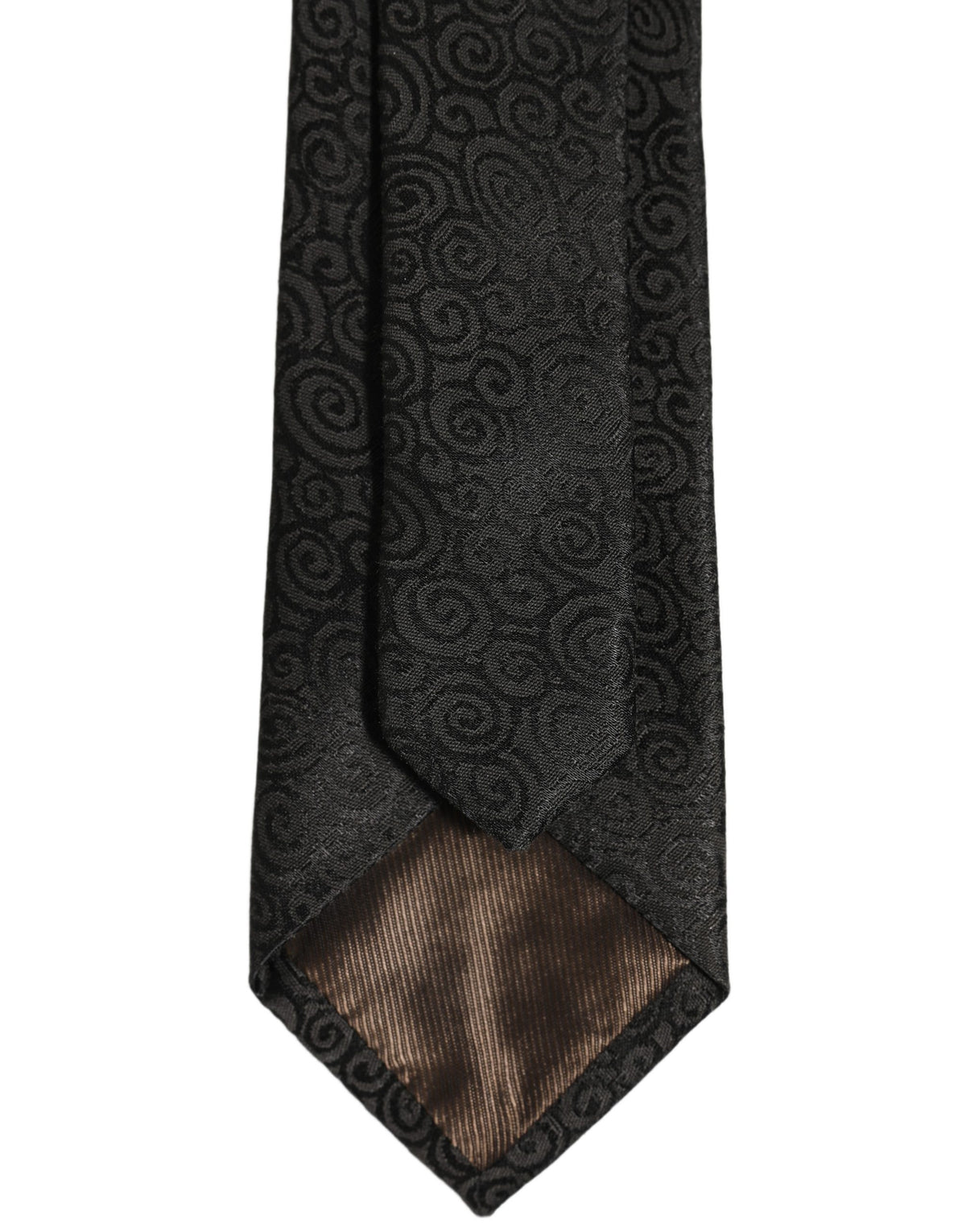 Black Swirl Pattern Silk Adjustable Necktie Accessory Tie