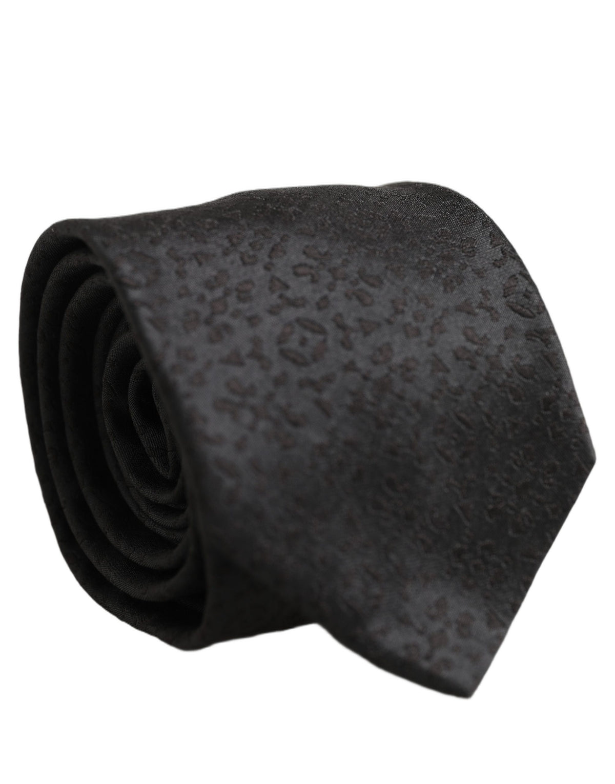 Black Swirl Pattern Silk Adjustable Necktie Accessory Tie