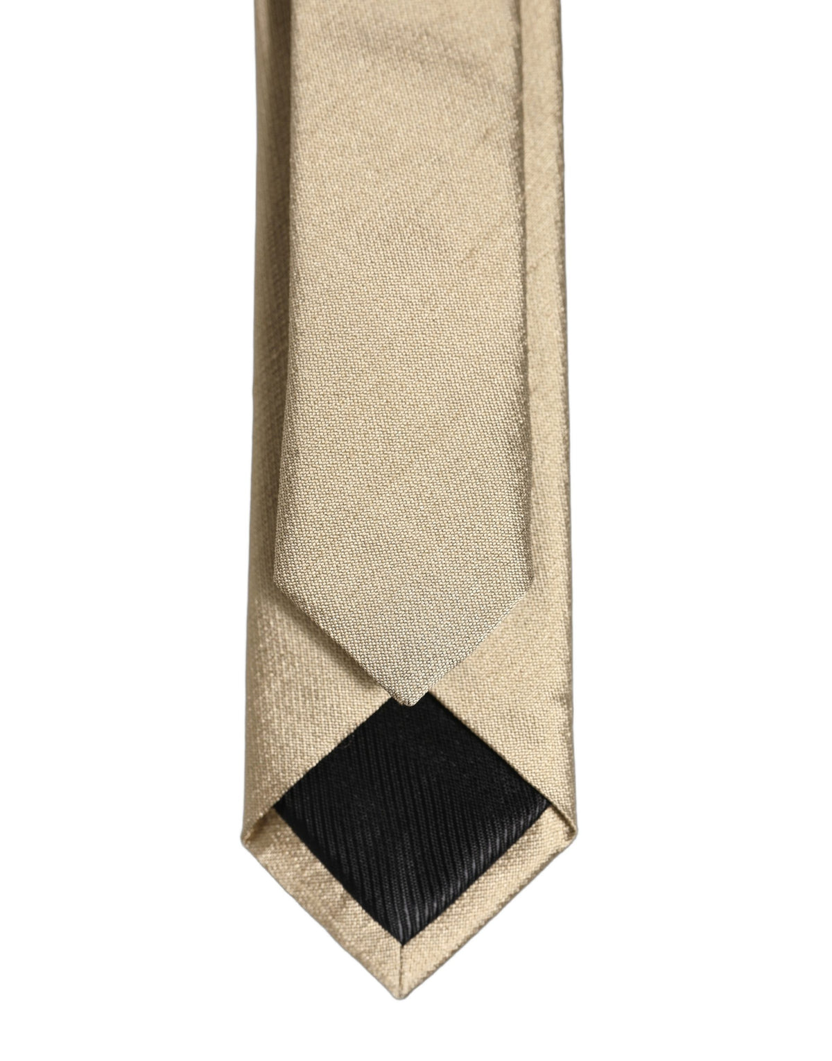 Gold Satin Silk Textured Adjustable Necktie Accessory Tie