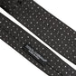 Dark Gray Polka Dot Silk Adjustable Necktie Accessory Tie