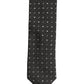 Dark Gray Polka Dot Silk Adjustable Necktie Accessory Tie