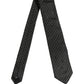 Black Geometric Circle Adjustable Necktie Accessory Tie