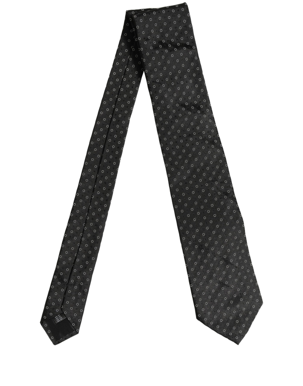 Black Geometric Circle Adjustable Necktie Accessory Tie