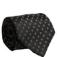 Black Geometric Circle Adjustable Necktie Accessory Tie