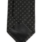 Black Geometric Circle Adjustable Necktie Accessory Tie