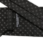 Black Geometric Circle Adjustable Necktie Accessory Tie