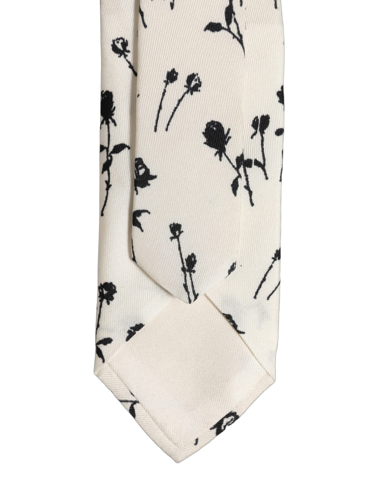 Off White Floral Print Adjustable Necktie Accessory Tie