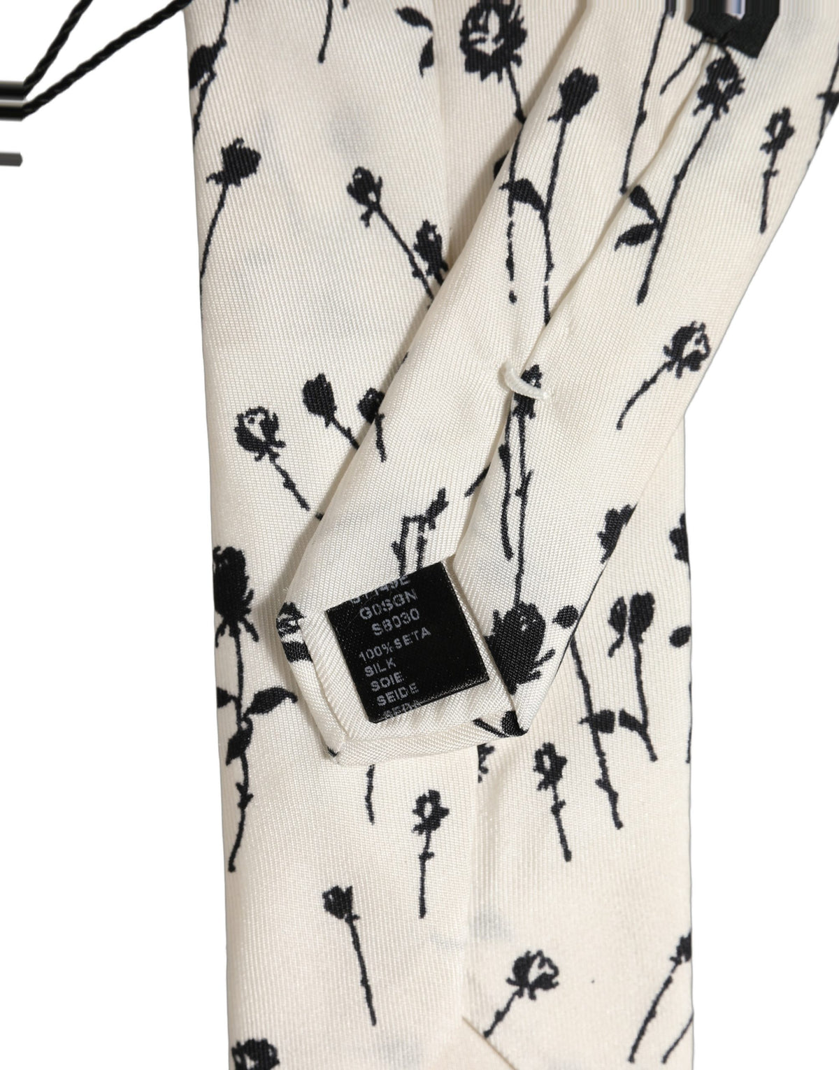 Off White Floral Print Adjustable Necktie Accessory Tie