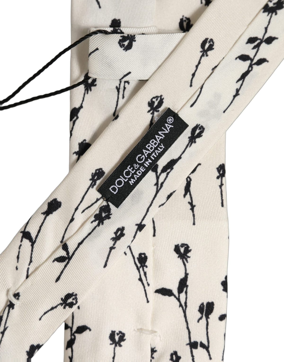 Off White Floral Print Adjustable Necktie Accessory Tie