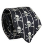 Men Black Silk Skull Fantasy Adjustable Tied Necktie Tie