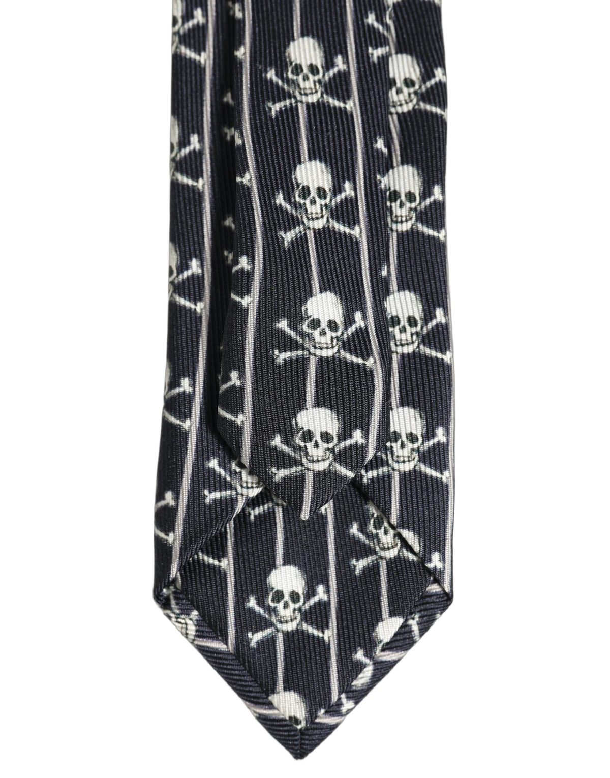Men Black Silk Skull Fantasy Adjustable Tied Necktie Tie
