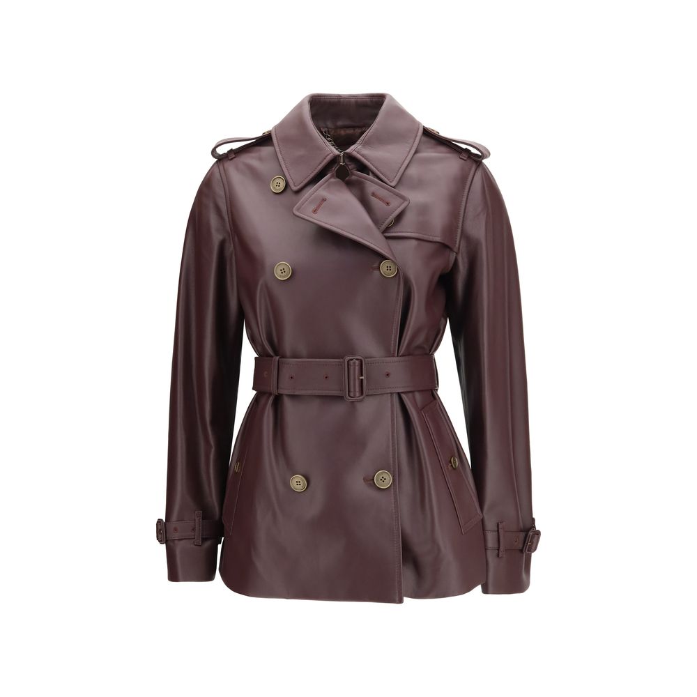 Bordeaux Calf Leather Bos Taurus Coat