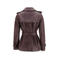 Bordeaux Calf Leather Bos Taurus Coat