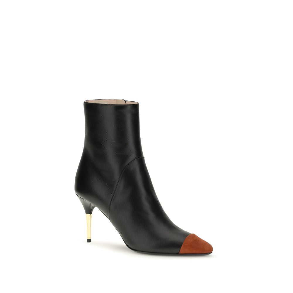 Black Calf Leather Bos Taurus Ankle Boots