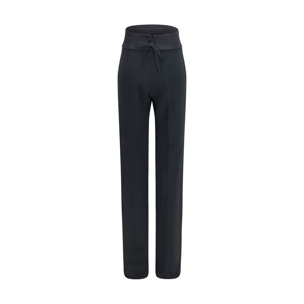 Black Viscose Casual Pants
