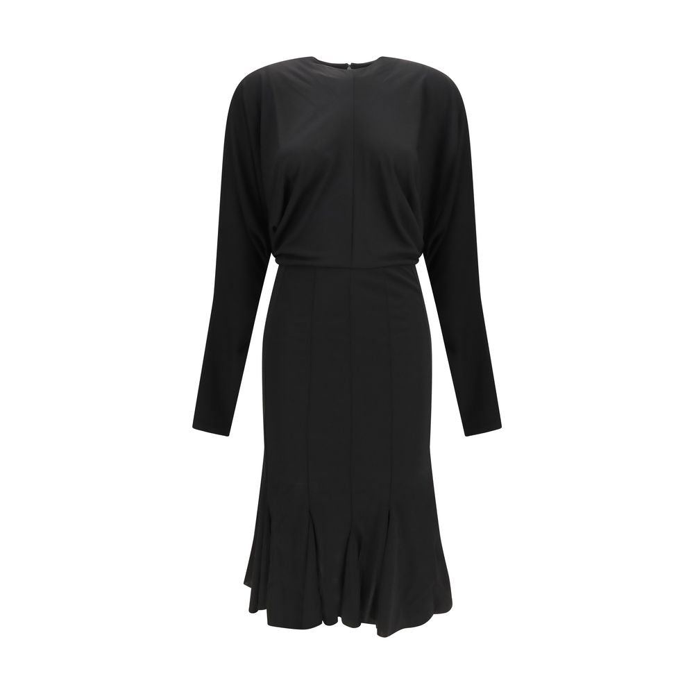 Black Acetate Casual Dress
