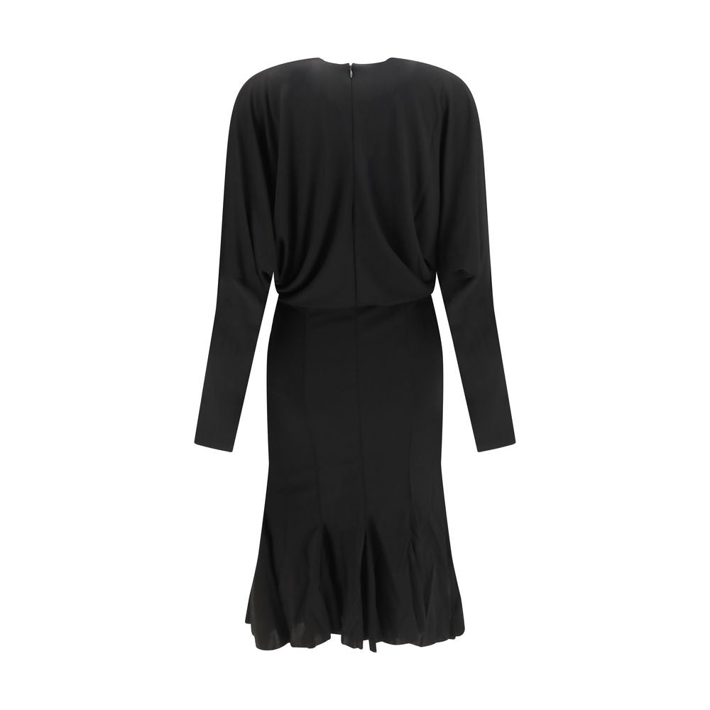 Black Acetate Casual Dress