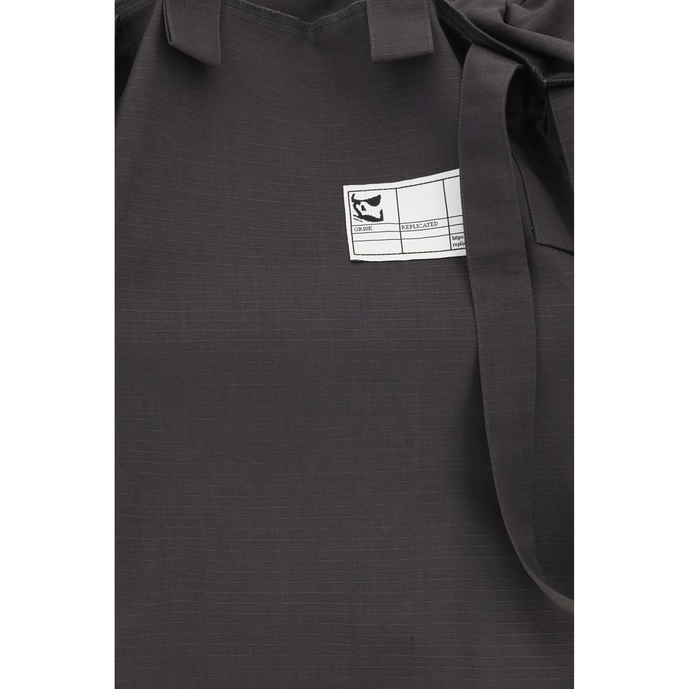 Gray Polyester Shoulder Bag
