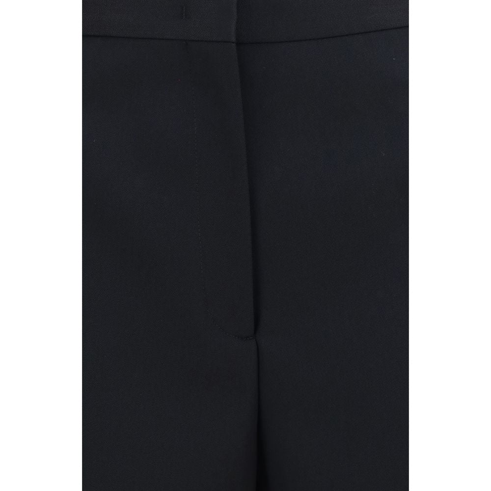Black Cotton Casual Pants