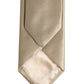 Beige Satin Silk Adjustable Tied Necktie Accessory Tie