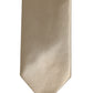Beige Satin Silk Adjustable Tied Necktie Accessory Tie