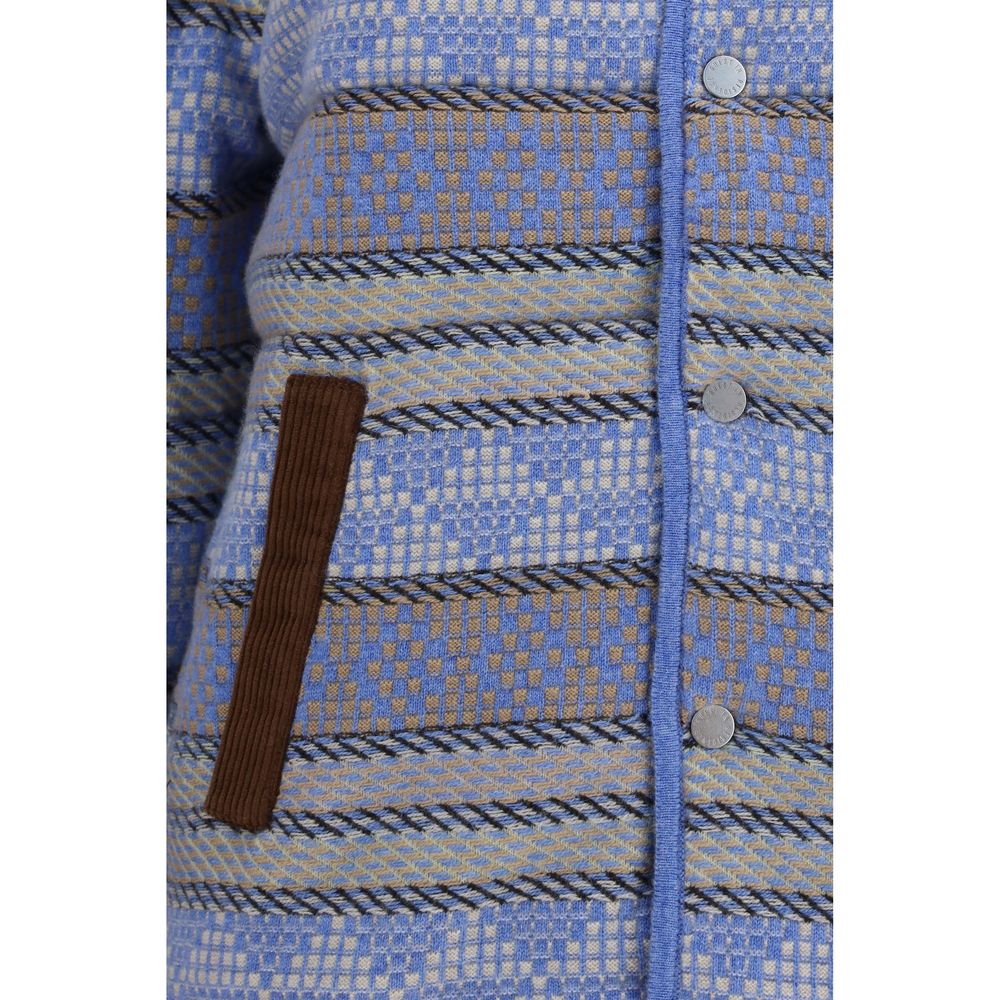 Blue Wool Oves Aries Full-Length Jacket